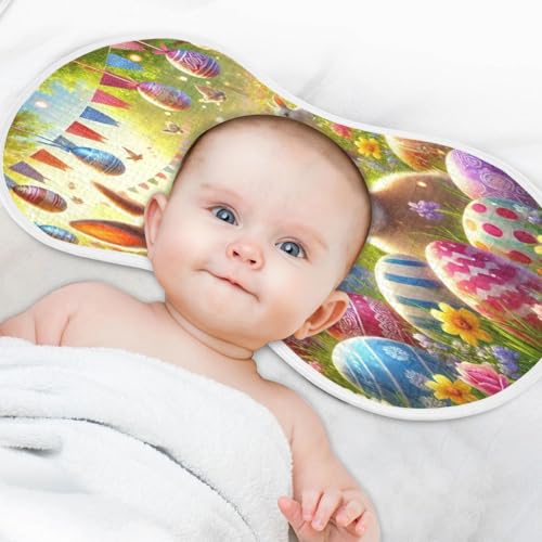 Rabbits Eggs Easter Baby Burp Cloths Absorbent Muslin Soft Burp Cloth Rags Cotton Burp Clothes for Girl Unisex Boy Newborn 1 Pack 22x11 Inches4
