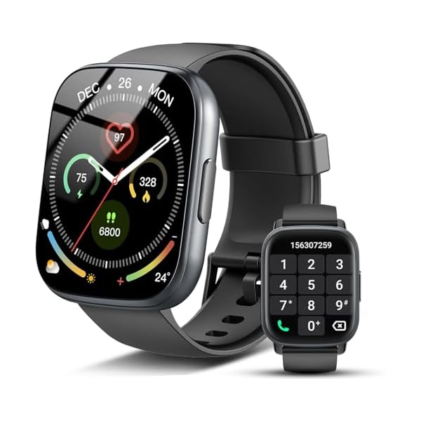 Smartwatch Herren Damen, 1,95″HD Touch Fitnessuhr mit Telefonfunktion, 110+Sportmodi Smart Watch Fitness Tracker mit Pulsmesser Schlafmonitor Schrittzähler, IP68 Wasserdicht Sportuhr für iOS Android