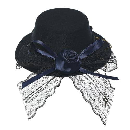 Mini chapeau cylindrique steampunk pour femme aux finitions couture