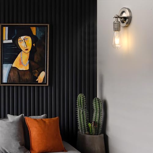 Image of Phansthy Wall Light Fixture Single Swing Arm Wall Lamp Industrial Wall Mounted Sconce Lighting Wall Candle Light Decorative Lighting for Kitchen Living Room Hallway Bathroom (Brushed)