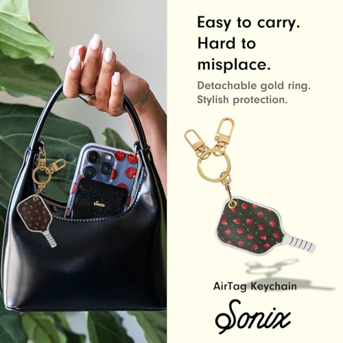 Image of Sonix Keychain Case Compatible with Apple AirTags | Protective Cover Keychain | Pickleball Raspberry
