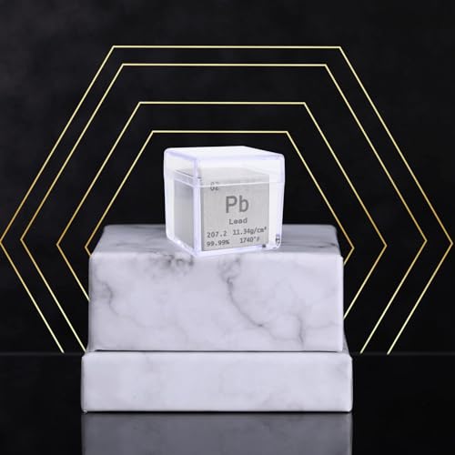 Stpctou ST-YSLFT-PB Lead Cube Pure Metal High Density Cube Laser Engraved Cube For Element Collection Lab Material Periodic Table Of Elements Collection Diy Teacher Science Creative Gift thumb #3
