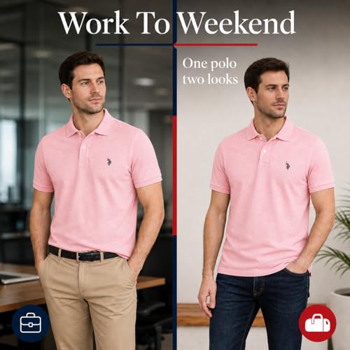 Image of U.S. POLO ASSN. Men Cotton Regular Fit Solid Polo With Small Pony