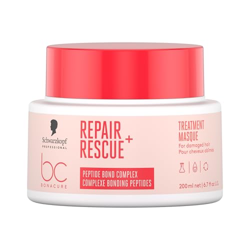 Schwarzkopf Professional Bonacure Repair Rescue Treatment Cheveux Abîmés Complexe De Soins Végan Avec Arginine Ferme Les Fourches Moins De Cassage Force Intérieure Meilleure Maniabilité 200 ml