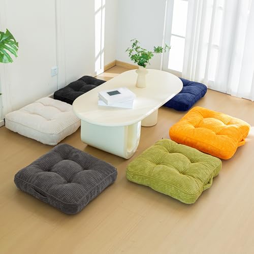 HIGOGOGO Washable Floor Pillow Cushion for Adults, Meditation Cushion Pillow, Large Square Floor Sitting, Removable Tufted Corduroy Cover, for Tatami Living Room or Yoga, 22x22 Inch, Machine Washable HIGOGOGO Washable Floor Pillow Cushion for Adults, Meditation Cushion Pillow, Large Square Floor Sitting, Removable Tufted Corduroy Cover, for Tatami Living Room or Yoga, 22x22 Inch, Machine Washable