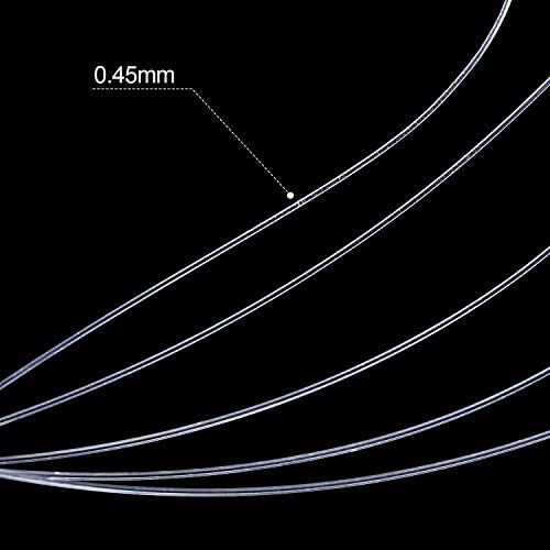 200 m Clear Nylon Invisible Thread String for Hanging Christmas Ornaments, Bracelet Making, Sew Hobby, Clear Beading Thread with Bead Needle (0.45mm)