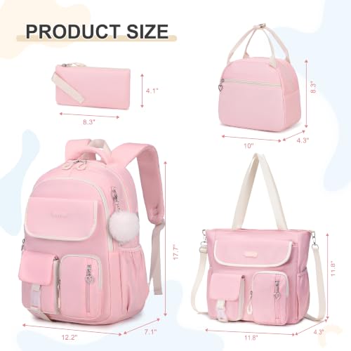 DIGOBAY Backpacks for Girls 4PCS with Tote Bag Lunch Box Pencil Pouch by DIGOBAY - Used condition - Image 2