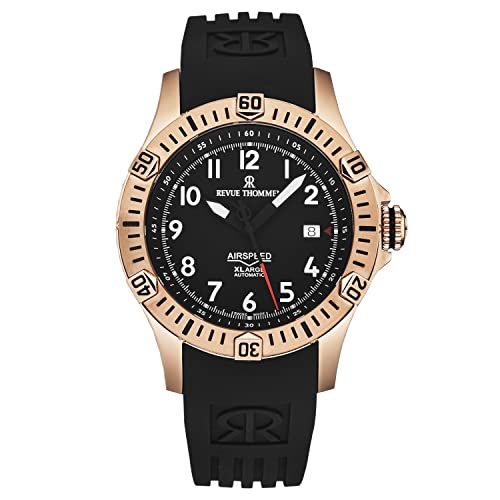 Revue Thommen Men's 'Air Speed' Black Dial Black Rubber Strap Automatic Watch 16070.4767 #TOP29
