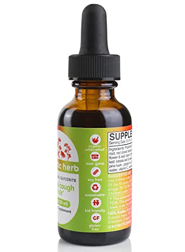 Eclectic Institute Kids, Herbal Cough Elixir, Black Cherry Flavored | Non-Gmo, Gluten-Free | 1 Fl Oz (30 Ml) #TOP1