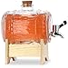 KADAX Barile con Rubinetto, Dispenser per Bevande a forma di Bocca, Dispenser in Vetro, Dispenser trasparente con Base in Legno, Dispenser per Whisky, brandy (1L)
