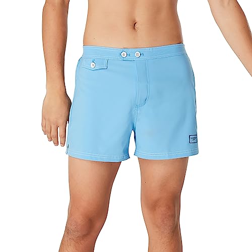 Speedo Men's Standard Swim Trunk Short Length Beachsider Solid, Azure Blue, Large #TOP24