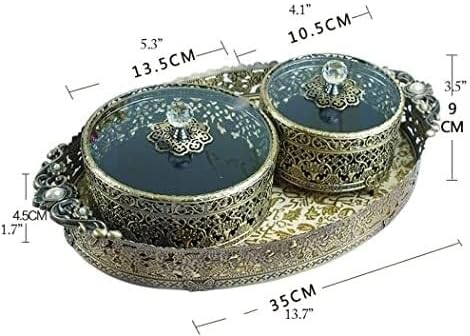 Metal Jewelry Box with Lid Hollow Retro Design, Glass & Tin Alloy Organizer for Rings Earrings Necklaces, Small Elegant Storage Case