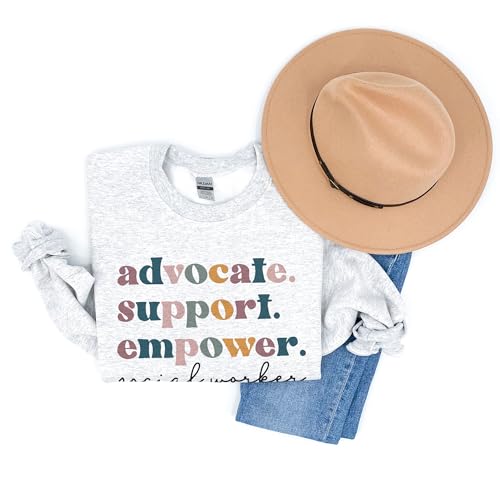 Social Worker Sweatshirt, Advocate Support Empower, Social Work Month, Student Graduation, School Social Worker, Unisex Graphic Sweater Sand4