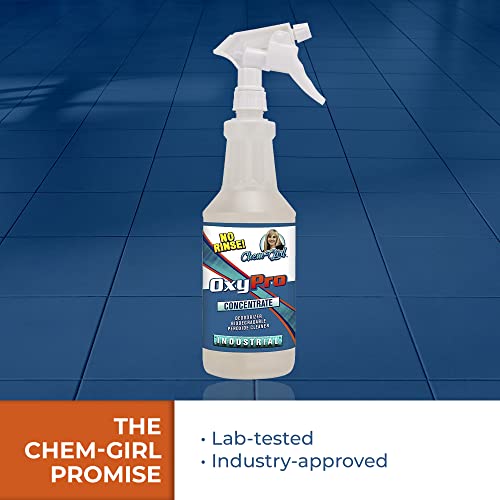 Chem-Girl Oxypro Concentrated Multi-Purpose Surface Cleaner To The Rescue - Chlorine-Free, Oxygen-Powered Stain & Odor Remover, 5 Percent Hydrogen Peroxide (H2O2), 1 Quart #TOP4