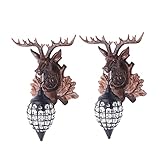 MONIPA Wall Candle Sconces, Antler Lamp Rustic Deer Wall Light Fixtures Decor for Bedroom Bathroom H