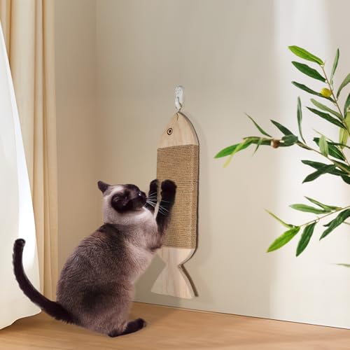 Rascador de Pared para Gatos con Cuerda de Yute Natural miniatura 6