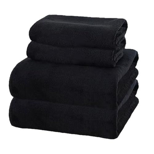 KSVFTB 4-Pack Microfibre Towel - Compact, Ultra Lightweight & Quick Dry - Perfect for Gym, Travel & Beach - Swimming Towels for Sports, Camping & Hiking (5 * 75CM/2 Strips+30 * 30CM/2 Strips)