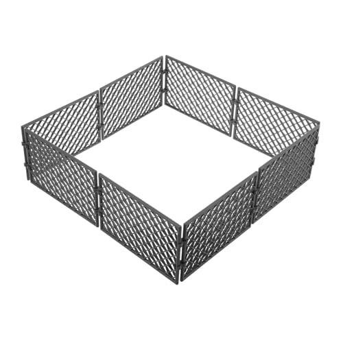 GOOHOCHY 8個 ミニチュア防護網フェンス プラスチック製 高強メッシュ構造 防御シーン用 小型園監獄囲い装飾 建築模型用