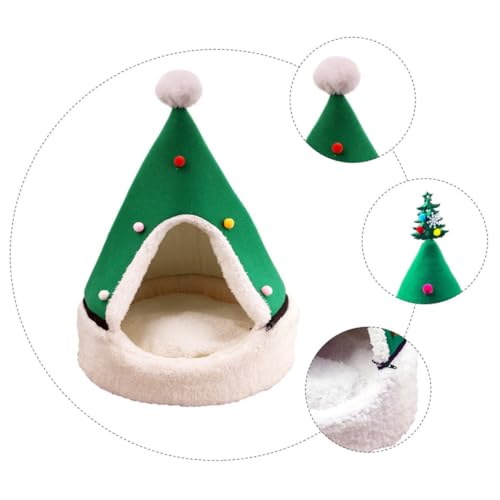 WOONEKY 1 Unidade Ninho De Estimação De Natal Canil De Gatinho Casa De Férias Para Gatos Tenda Yurt