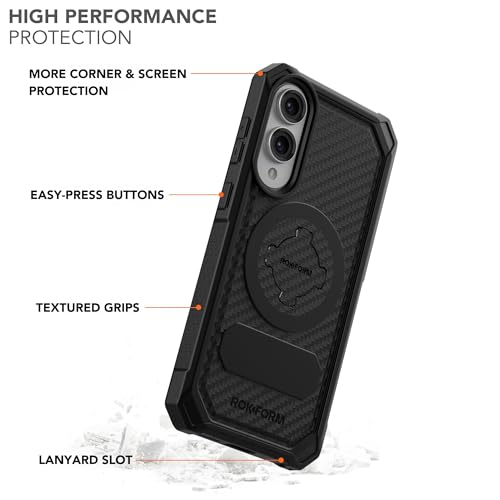Image of Rokform Rugged Case Compatible with Galaxy S25 Edge, Magnetic Cover with Twist Lock, Drop Tested Armor (Black)