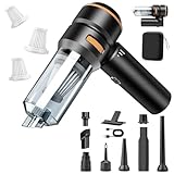 MILFECH Handstaubsauger, 15000Pa Handstaubsauger Akku Kabellos,4-in-1 Auto staubsauger Stark mit Bürstenloser Motor,3-Gang 100W Mini Staubsauger für Auto, Büro Genutzt, Haus,Tierhaare,PC Reinigungsset