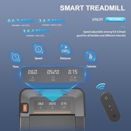 Image of Under Desk Treadmill Walking Pad with Remote Controll, Heavy Duty 2.5HP 300LBS