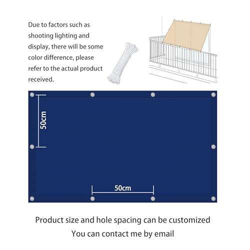 Voile d'ombrage rectangulaire 1.6x2.5m bleu foncé imperméable pour extérieur - 7