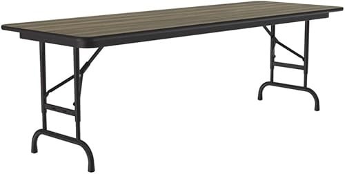 Miniatura 225 de Correll - Mesa plegable de altura ajustable y resistente, parte superior laminada de alta presión, fabricada en Estados Unidos, delantal de acero