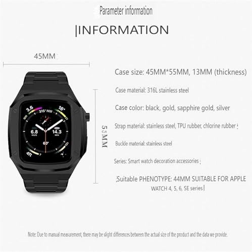 Kit de modificación de acero para Apple Watch 45mm que transforma tu reloj en una pieza de lujo 7