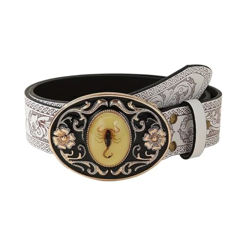 Ceinture cowboy western homme et femme avec boucle scorpion rétro