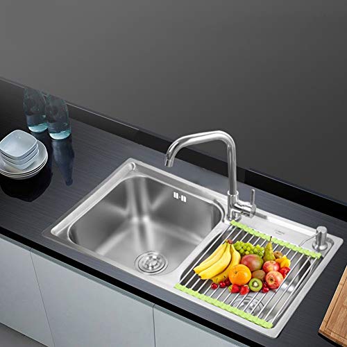 Évier de cuisine double carré en acier inoxydable avec robinet et égouttoir Queiting