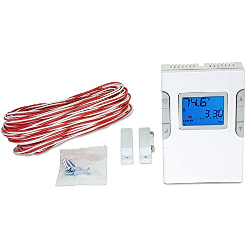 KING WR230-B-KIT Window Watcher Non-Programmable Thermostat Kit for Property Managers w/Window Contact & 50' 18/2 Wire, 208/240V