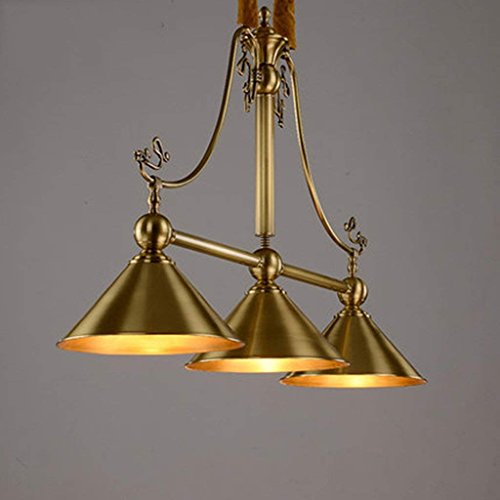 Pendant Light Chandelier Lamp Copper Lamp All Copper S Simple Copper Restaurant Billiard Billiard Lamp Three Rectangular Bar Lighting. #TOP18