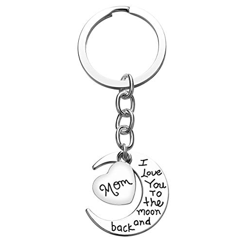 Christmas Gifts for MOM - I Love You to the Moon and Back I Love You Mom Keychain Gifts for Women