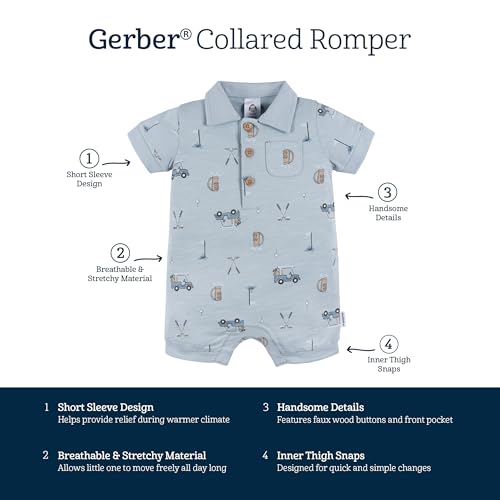 Image of Gerber Baby Short Sleeve Romper