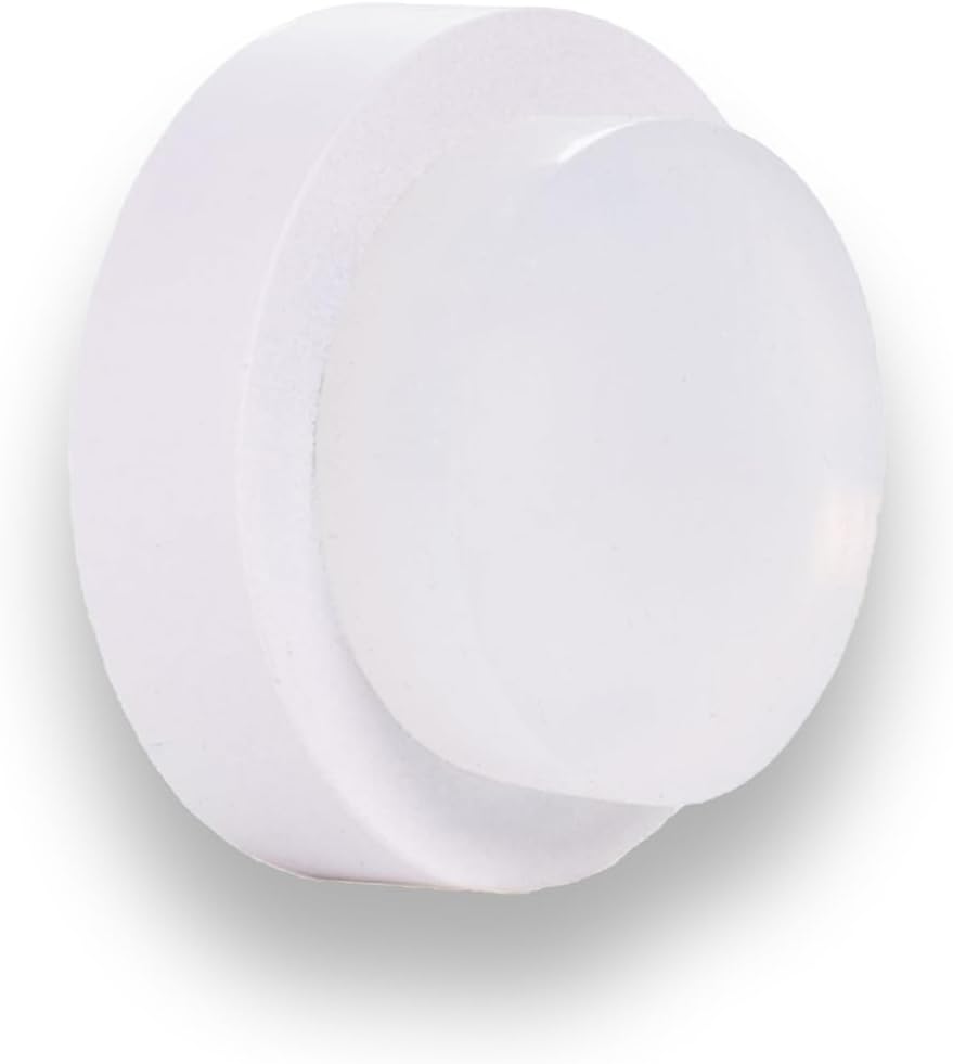 EVI Door Stop | White Stainless Steel Door Stop - Adhesive and Screw Fastering - Protective Rubber - Door Stop 0.94 x 0.55 Inches