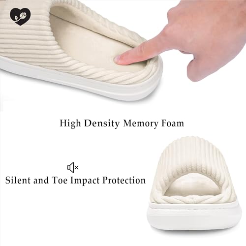 SOULROSE Summer House Memory Foam Slippers Comfy Spa Bedroom Slides Women Cloud Lightweight Waffle Cozy Open Toe Indoor Outdoor Platform Shoes4