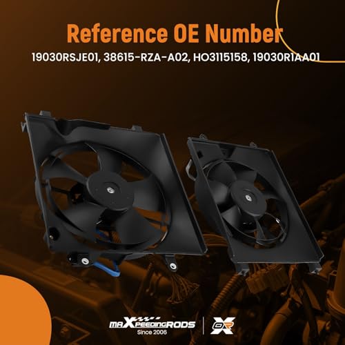 Image of maXpeedingrods A /C Condenser Cooling Fan Left & Right Side Assembly for Honda Civic 2.4L 1.8L 1.5L 2012-2015, for Acura ILX 1.5L 2.0L 2.4L 2013-2017, 19030RSJE01