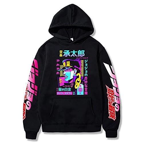 Photo de Harajuku Anime JoJo's Bizarre Adventure Sweat à Capuche 3D Kujo Jotaro Pull à Manches Longues Kakyoin Noriaki Sweat avec Poche surdimensionnée