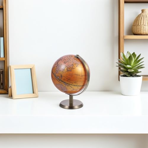 Globe terrestre en métal et ABS jaune nacré design compact PLAFOPE - 5