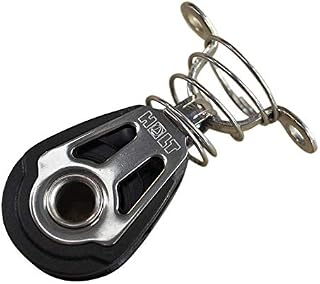 Holt 30mm Pulley Block, single on sprung saddle. Line size 5 to 8mm, 316 Stainless Steel, Ball Bearings, Sailing & Marine