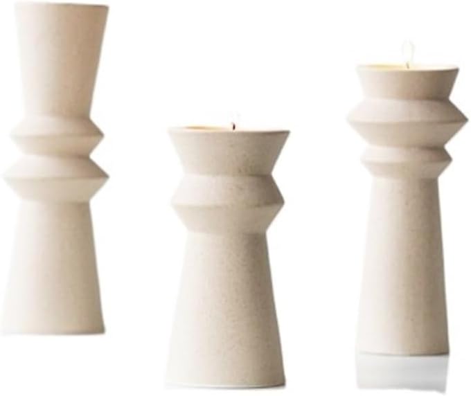 Nordic-Style Scented Soybean Candle Holder, Creative unglazed Ceramic Ornament, high-end Wedding Decoration, Photography Prop(Large)