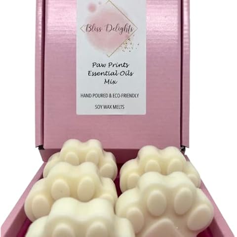 Animal Friendly Paw Print Wax Melts in Essential Oils | Hand Poured in UK | Soy Wax Melts | Plastic Free Company, Cruelty Free & Vegan Wax Melts Cover