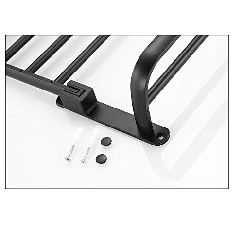 Toallero de aluminio de espacio negro mate de 60cm con estante premium plegable 7