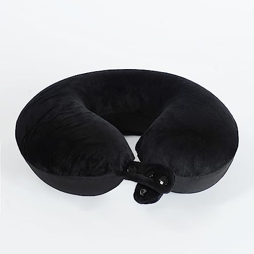 Makimoo Travel Neck Pillow, Top Memory Foam Pillow for Head Support, Ideal for Airplanes, Cars, and Home Recliners, Adjustable and Soft (Black) by Makimoo - Image 3