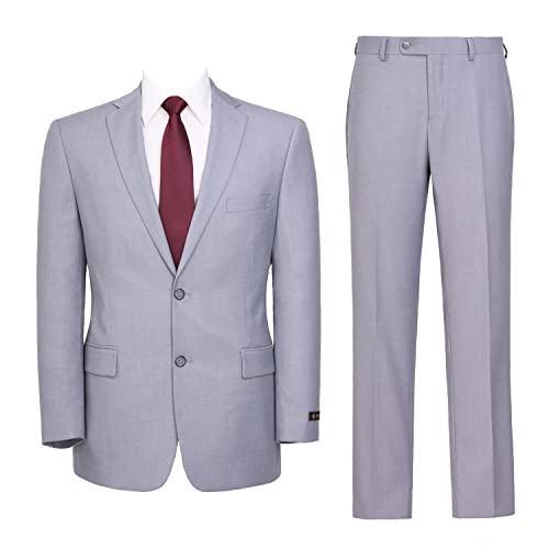 AMY ZHU Men's Classic Fit 2 Piece Suit Set,2 Button Suit Jacket & Pants for Wedding Business, Regular and Big & Tall Sizes