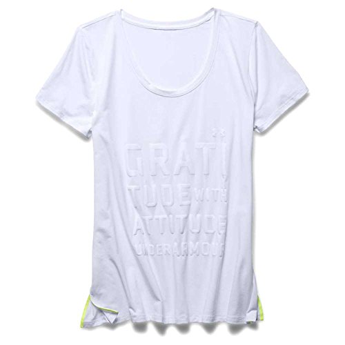 Under Armour Studio Oversized SS Tee – Women’s White / Silver Graphic Small