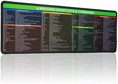 Windows Shortcuts Mouse Pad, Extra Large Size Keyboard Shortcut M...