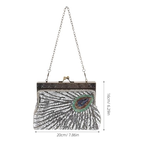 Pochette de Soirée à Sequins et Perles Sac Anti-Rayures pour Smartphone