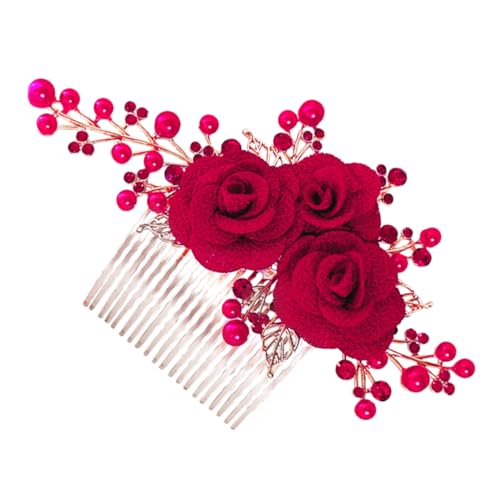 NULYLU 結婚式用 ?瑰花ヘアコーム 花嫁向け 軽量ヘアアクセサリー おしゃれな髪飾り デリケートなデザイン